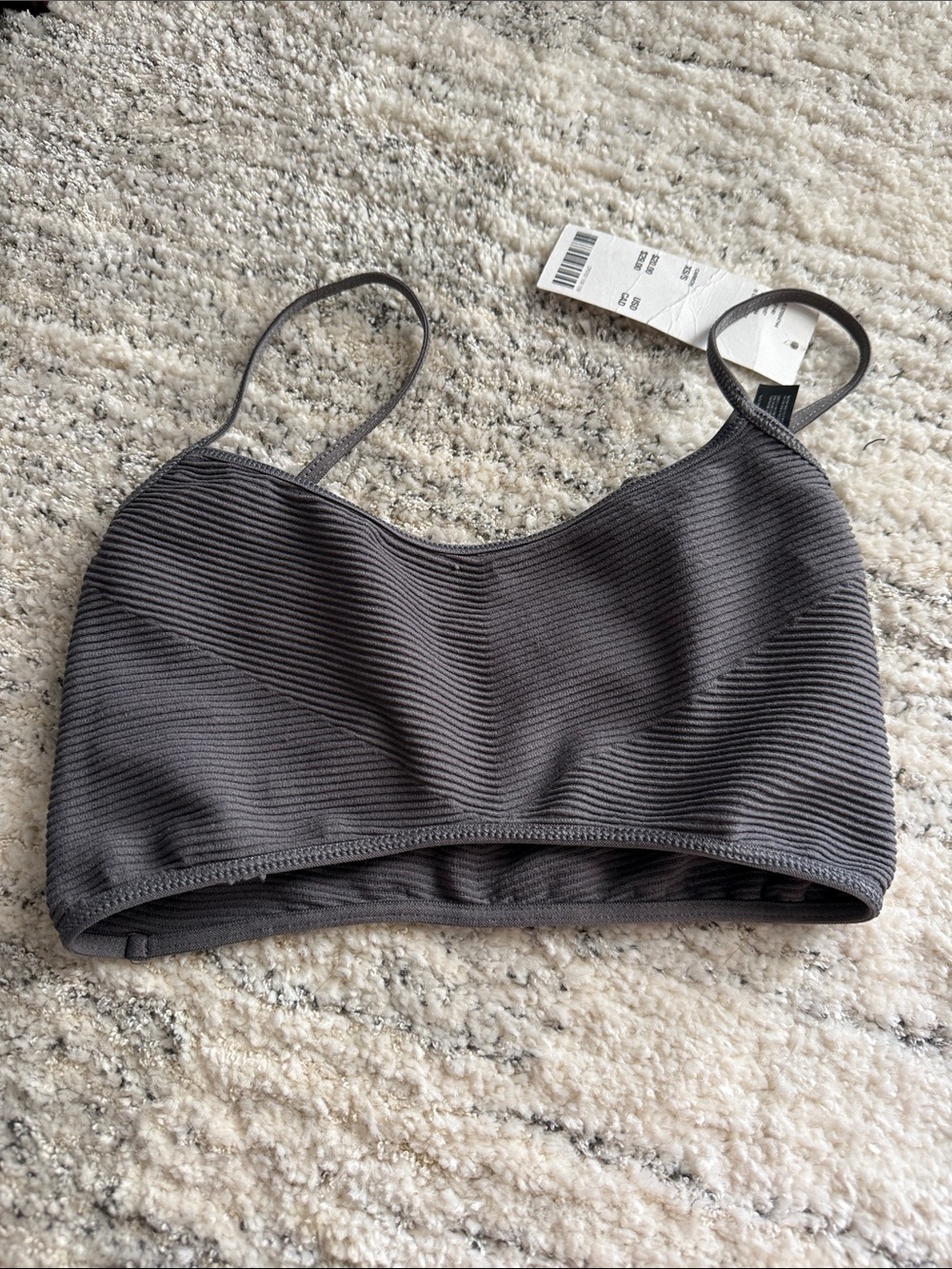 Urban Outfitters Ribbed Bralette - Charcoal Gray